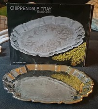 Chippendale Silverplated WM Rogers& Sons Oval Serving Platter Size 14.5