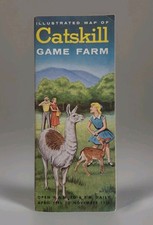 VINTAGE CATSKILL ANIMAL FARM BROCHURE POSTER 1950's Carskill NY 22x17
