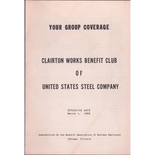 1955 US Steel Clairton Works Benefit Club Group Insurance Booklet Pennsylvania picture