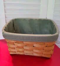​VTG 2001 Longaberger Baskets of Blessings Basket Sage Green Fabric Liner picture