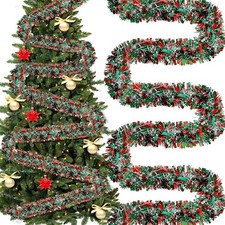 Craftsatin 295 Feet Mardi Gras Tinsel Garland Metallic Tinsel Garland Glitter picture