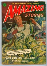PULP:  Amazing Stories Pulp October 1951- Forty Days Have September- Monster ... picture