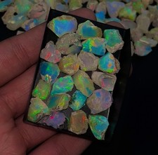 Natural Ethiopian Opal Rough Stones – 10-14 mm, Welo Fire Opal, Raw Crystals picture