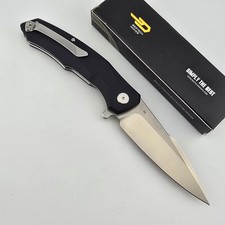 Bestech Warwolf BG04A Folding Knife Spear Point D2 Black G10 Flipper Liner Lock picture