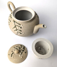 Japanese Moriage Tea Pot Strainer & Lid / Shark skin /Orange Peel glaze picture