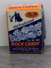 Vintage D&P Dryden & Palmer ROCK CANDY CRYSTALS BOX w/ Crystals Long Island NY picture