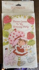 VTG 1980s NOS American Greetings Strawberry Shortcake Birthday Party Invitations picture