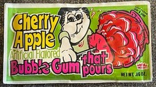 Vintage 1980’s FLEER CHERRY APPLE BUBBLE GUM THAT POURS  Sealed  New Old Stock picture