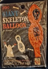 Vintage Halloween Giant Skeleton Balloon NOS Toss And Lands On Feet 60's  picture