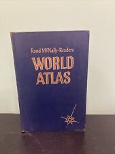 Rand McNally Readers World Atlas Blue Hardcover, C.1956 vintage maps picture