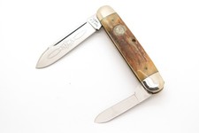 Vintage 1981 Queen NKCA 07394 Stag Equal End Cigar Folding Pocket Knife picture