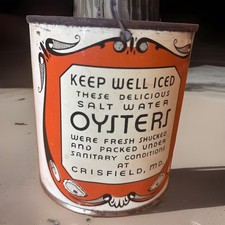 H & B OYSTERS Crisfield Maryland Pint Can Shucked & Packed BY C. W. Howeth USA picture