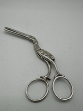 Antique Vintage Silver Stork Scissors for Sewing - 