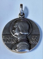 Vintage SAINT JOAN OF ARC Sterling Silver Pendant picture