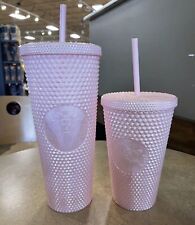 2024 Starbucks Pink Pearl Bling Studded Tumbler Venti and Grande Cups Summer picture