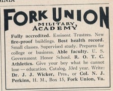 Magazine Ad - 1930 - Fork Union Military Academy - Fork Union, VA picture