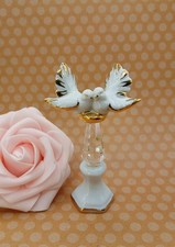 Vintage Capodimonte Italy Polaris Swarovski Crystal Pedestal Two Doves Birds picture