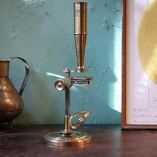 Early Victorian Brass Compound Microscope – Scientific Instrument – Circa 1840 picture