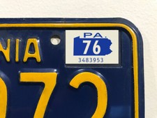1976 Pennsylvania License Plate Registration Sticker, PA, Classic, Vintage, Tag picture