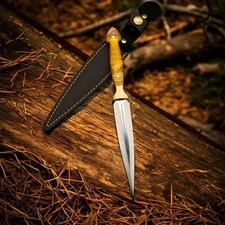handmade hunting dagger fix blade boot knife DOUBLE-EDGE Outdoor Sports picture