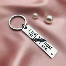 I Love You More/Most The End I Win Couples Novelty Keyring Keychain Bithday Gift picture
