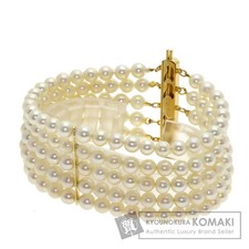 MIKIMOTO Mikimoto Pearl 5 Strand Bracelet K14 Yellow Gold Ladies Used picture