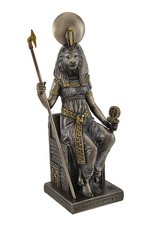 Egyptian Goddess Sekhmet Sitting on Throne Statue picture