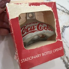 Vintage 1991 | Coca-Cola Stationary Bottle Opener Original Box + Screws NEW picture