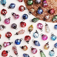 Indianshelf 25 Piece Handcrafted Glass Vintage Ornaments with Gift Box- Vintage picture