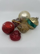 6 Vintage West Germany Various Glass Christmas Ornaments  picture