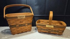 Longaberger Christmas Collection Baskets 1989 Holiday Memory & 1990 Gingerbread picture