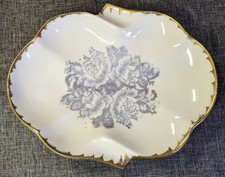 Vintage French Limoges Style Porcelain Trinket Dish Hand Painted Fonde en 1789 picture