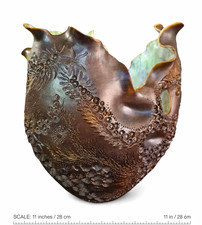 Debra Steidel Signed Studio Art Pottery Coral Ocean Sculpture Vase 11