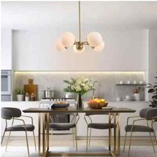Gold Sputnik Chandelier with Frosted Glass Shades Uolfin Modern Globe Chandelier picture