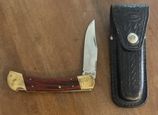 Vintage KA-BAR 1189 Folding Hunting Lockback Knife Made In USA With Sheath picture