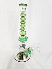 Phoenix Star 13” Freezable Glycerin Water Pipe Green with two bowls see video🔥 picture