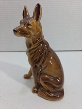 VTG Sitting German Shephard Dog Porcelain Figurine 6 In. Tall Japan Excellent C picture