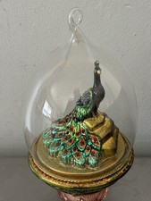 Mostowski Komozja Glass Dome PEACOCK Ornament Hand Blown Poland Boxed  picture
