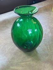 2011 Blenko Optic Clover Green Vase 10