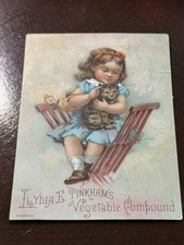 B-320 Lydia E  Pinkhams Vegetable Compound  Girl Cat J H Perkins Baltimore picture