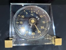 Vtg MCM GES GESCH GERMANY Table Thermometer Celsius Temp Metal/Glass EUC-WORKS picture