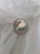 Alvin Sterling Powder Dresser Jar 925 Lid Cut Glass Base picture