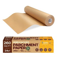 Katbite Unbleached Parchment Paper Roll, 12 in x 262 ft, 262 12x262FT, Brown picture