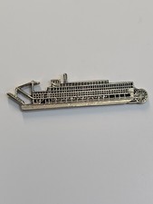 Steamboat Lapel Pin Riverboat Paddlewheel Sternwheel Silver Color picture