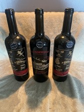 3 Collectible Etched National lampoon Christmas Vacation Wine Bottle Mano’s Open picture