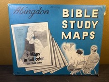 Vintage Abingdon Bible Study Maps Five 11”x 14” picture
