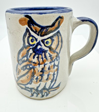 VTG Louisville Stoneware Owl Printed Coffee & Tea Mug Glazed Stoneware  Ex Cond picture