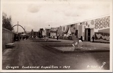 1959 Oregon Centennial Exposition RPPC - Abstract Art & Crowds picture
