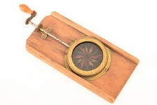 Antique 19th Century Wood Mechanical Kaleidoscope Glass Magic Lantern Slide V24 picture