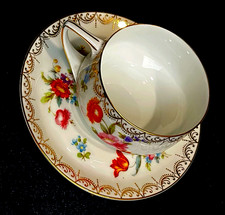 Set of 6 Gorgeous Rosenthal Donatello Tea Cup & Saucer Queen's Bouquet 1929 picture